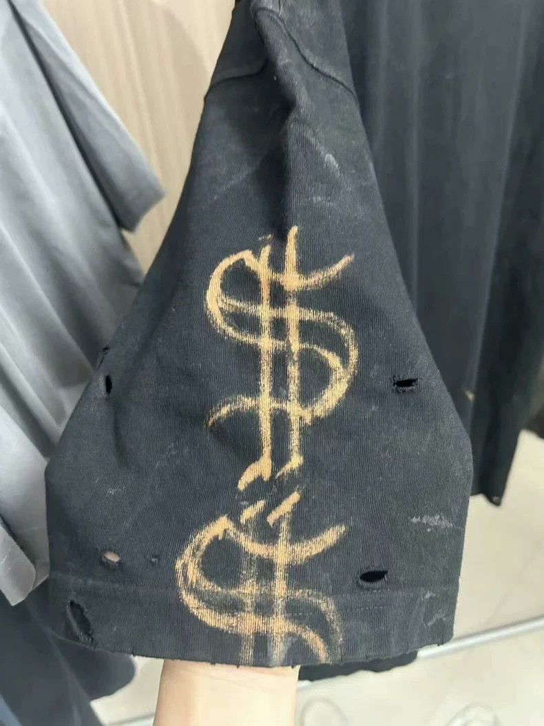 Balenciaga Balenciaga Black Distressed Inverted Tower Tee - dmc Size US M / EU 48-50 / 2 - 5 Thumbnail
