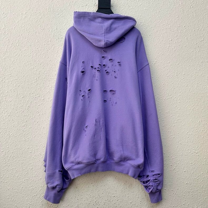 Balenciaga Balenciaga Distressed Logo Purple Hoodie - dmc Size US XS / EU 42 / 0 - 2 Thumbnail