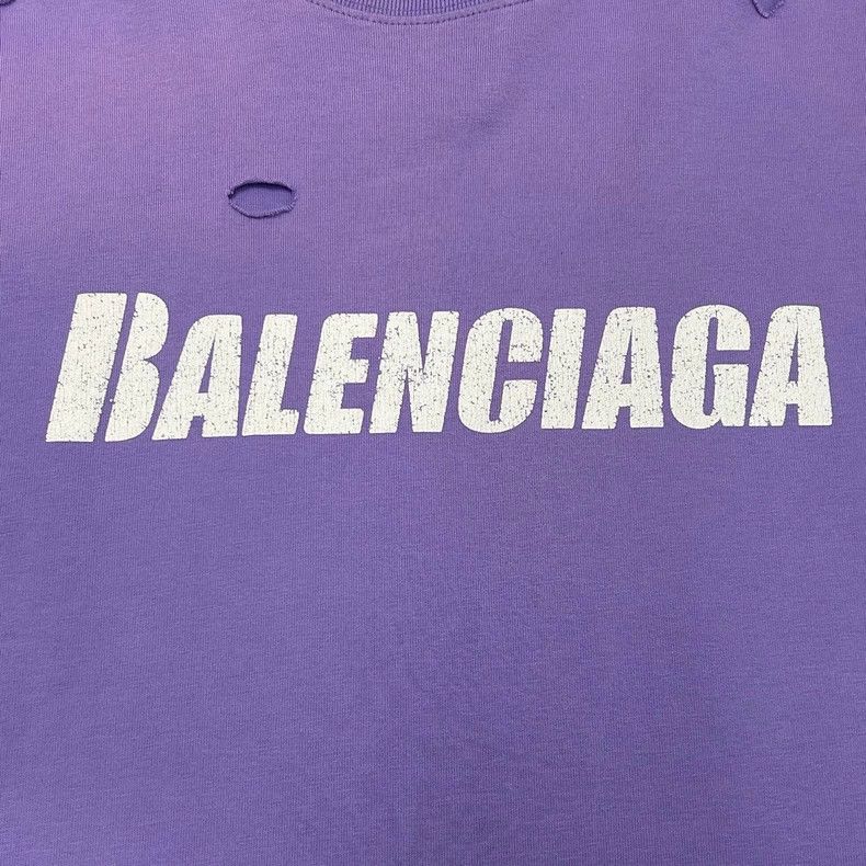 Balenciaga Balenciaga Distressed Logo Short Sleeve Tee - dmc Size US XXS / EU 40 - 3 Thumbnail