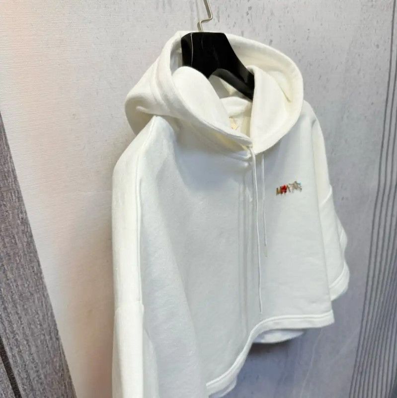 Marni Marni Spring Autumn White Cotton Embroidered Hoodie 0089 Size L / US 10 / IT 46 - 3 Thumbnail