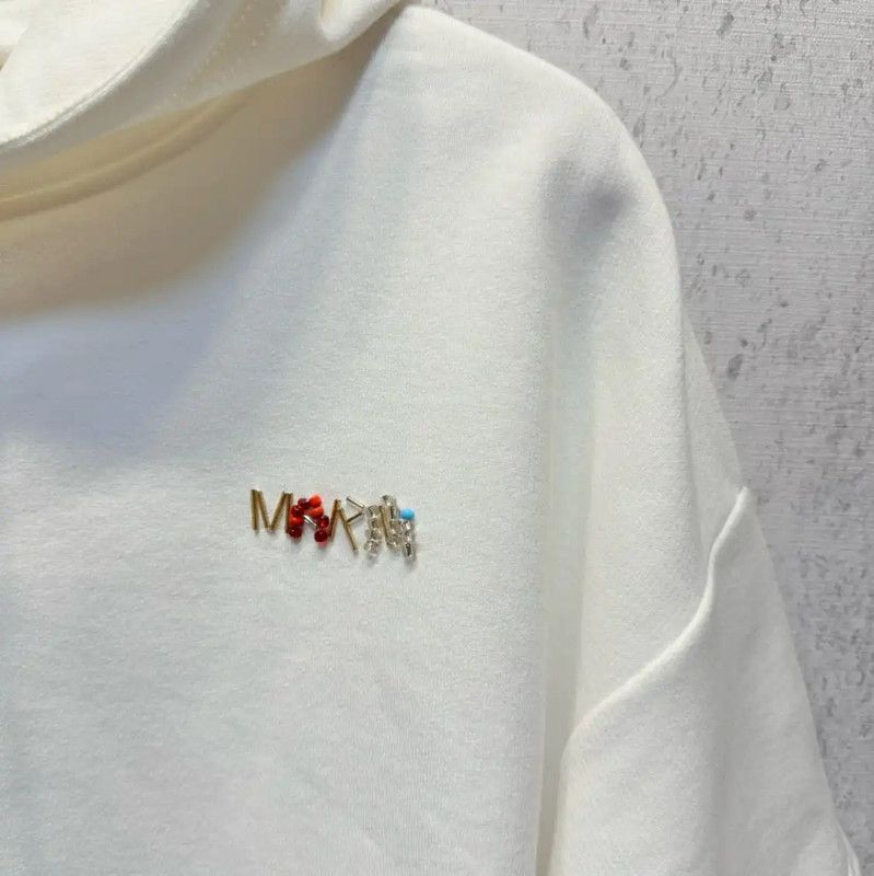Marni Marni Spring Autumn White Cotton Embroidered Hoodie 0089 Size L / US 10 / IT 46 - 4 Thumbnail
