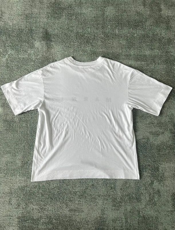 Marni Marni White Cotton Logo Print T-Shirt 0089 Size S / US 4 / IT 40 - 4 Thumbnail