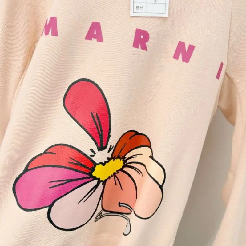 Marni MARNI Beige Cotton Long Sleeve Sweatshirt 0089 Size S / US 4 / IT 40 - 4 Thumbnail