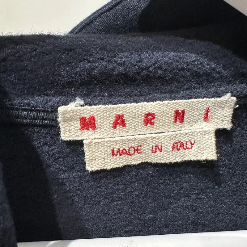 Marni Marni Blue Cotton Hoodie with Logo 0089 Size S / US 4 / IT 40 - 5 Thumbnail