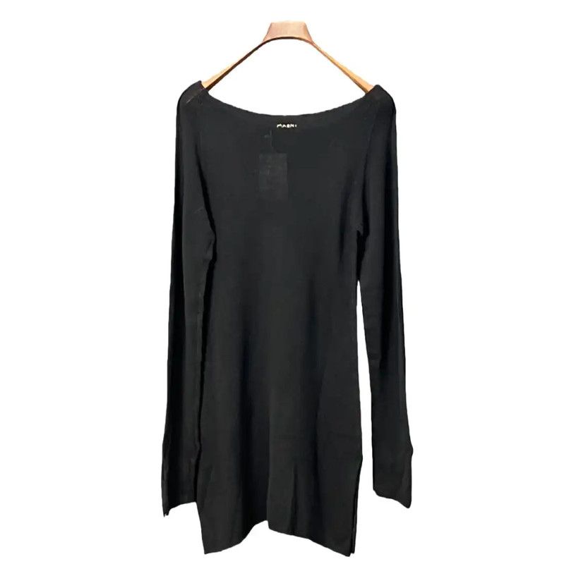 Marni Marni Black Cashmere Long Sleeve Dress 0089 Size S / US 4 / IT 40 - 2 Thumbnail