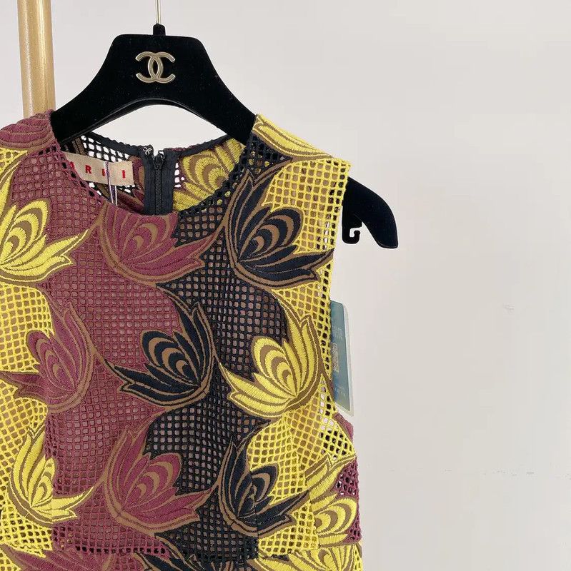 Marni Marni Colorful Short-Sleeve Dress for Women 0089 Size M / US 6-8 / IT 42-44 - 3 Thumbnail
