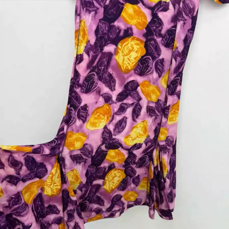 Marni Marni Purple Floral Print Midi Dress 0089 Size S / US 4 / IT 40 - 4 Thumbnail