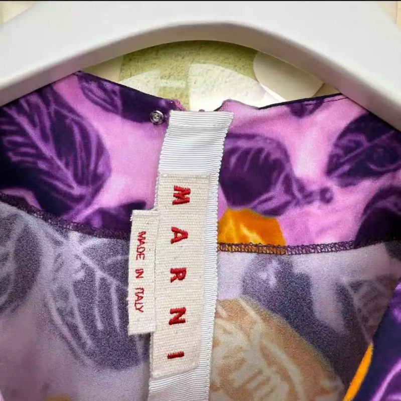 Marni Marni Purple Floral Print Midi Dress 0089 Size S / US 4 / IT 40 - 7 Thumbnail