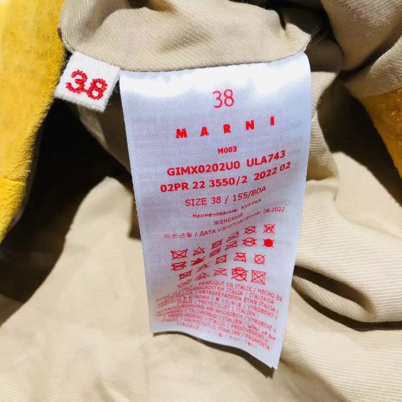 Marni Marni Yellow Shearling Women's Cardigan 0089 Size XS / US 0-2 / IT 36-38 - 9 Thumbnail
