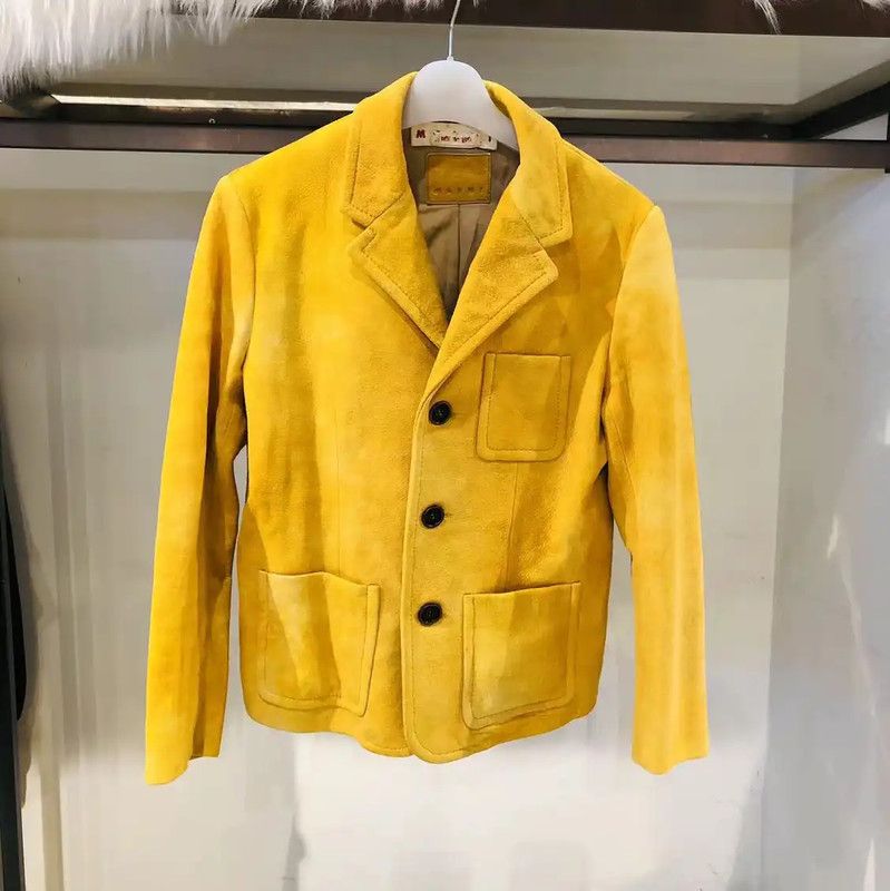 Marni Marni Yellow Shearling Women's Cardigan 0089 Size XS / US 0-2 / IT 36-38 - 2 Thumbnail