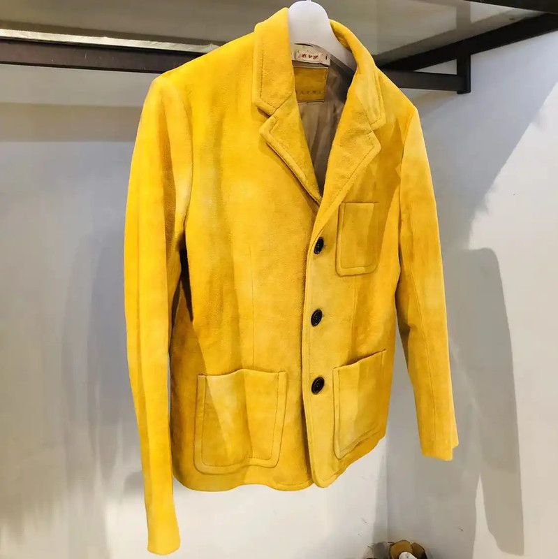 Marni Marni Yellow Shearling Women's Cardigan 0089 Size XS / US 0-2 / IT 36-38 - 3 Thumbnail