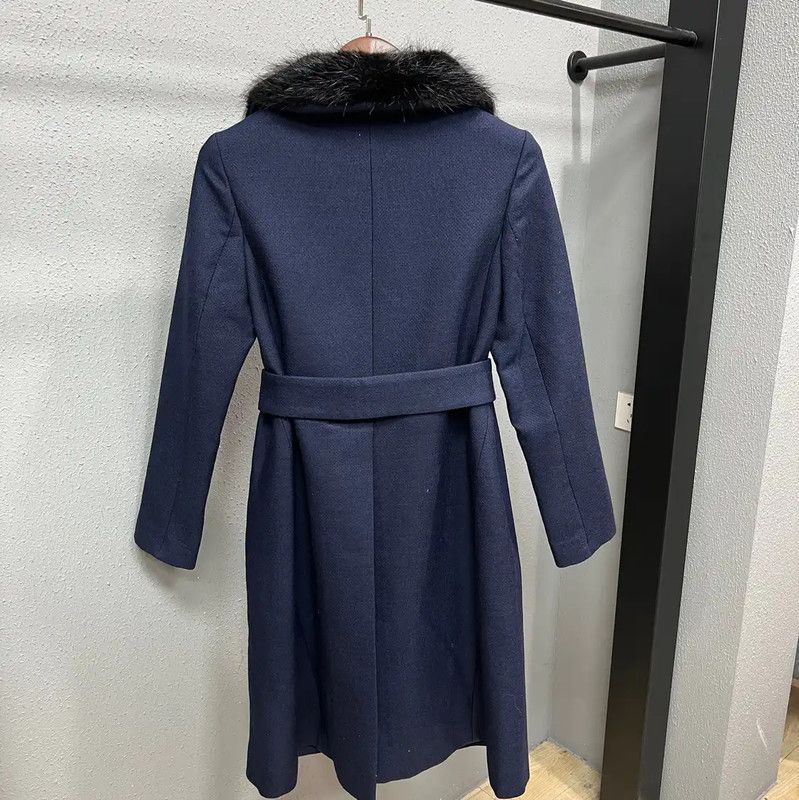 Marni Marni Women's Navy Wool Coat with Belt 0089 Size M / US 6-8 / IT 42-44 - 2 Thumbnail