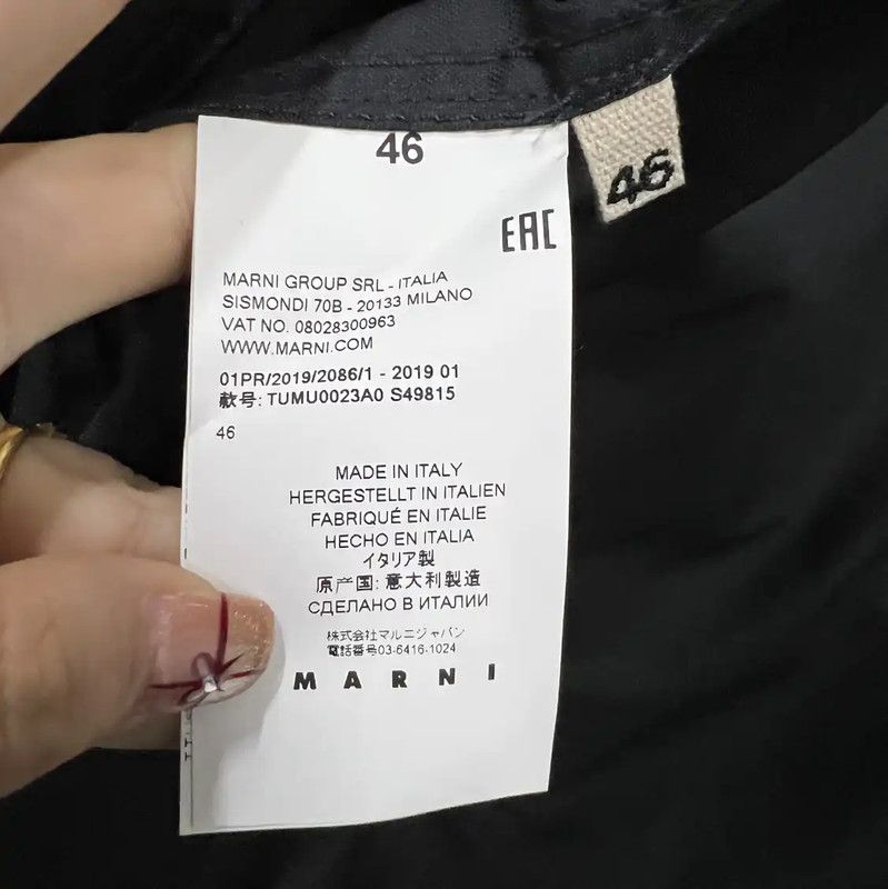 Marni Marni Black Cotton Mid-Length Coat for Women 0089 Size S / US 4 / IT 40 - 4 Thumbnail