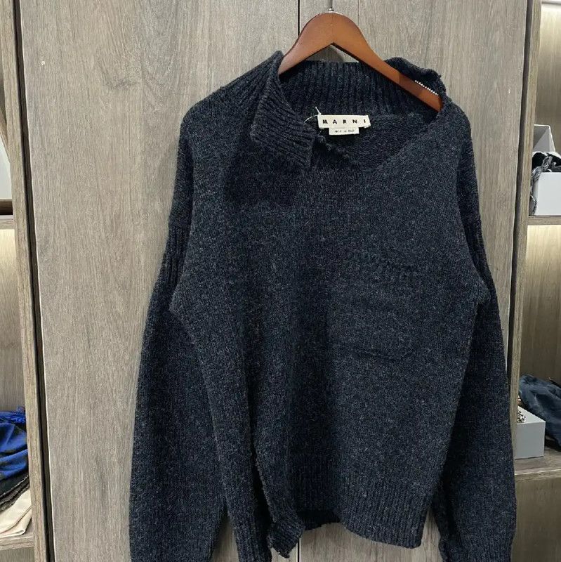 Marni Marni Black Leather Pullover Sweater 0089 Size XS / US 0-2 / IT 36-38 - 7 Thumbnail