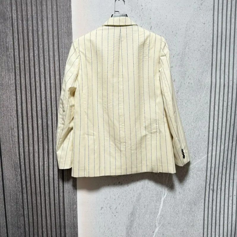 Marni Marni Beige Wool Striped Women's Jacket 0089 Size L / US 10 / IT 46 - 2 Thumbnail