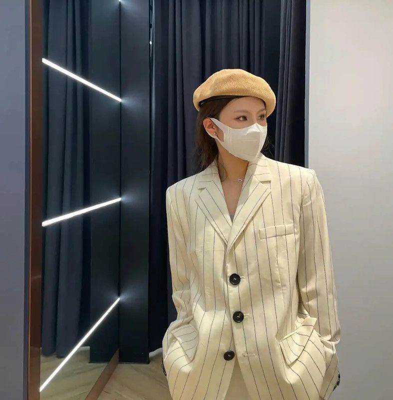 Marni Marni Beige Wool Striped Women's Jacket 0089 Size L / US 10 / IT 46 - 8 Thumbnail