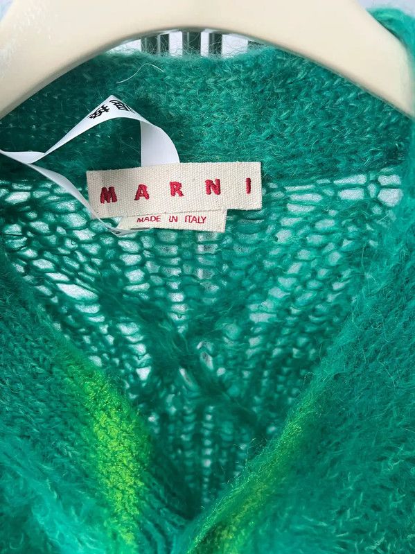 Marni Marni Green Cotton Knit Long Cardigan 0089 Size S / US 4 / IT 40 - 3 Thumbnail