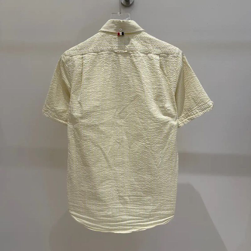 Thom Browne Thom Browne Yellow Striped Short Sleeve Shirt 0089 Size S / US 4 / IT 40 - 3 Thumbnail