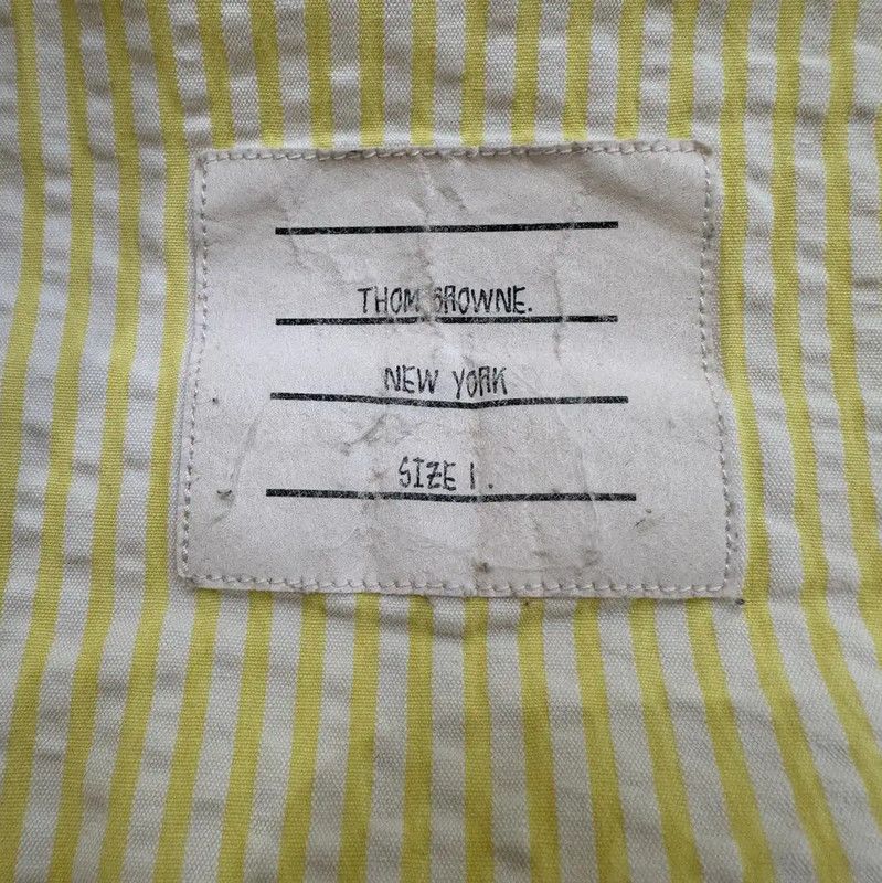 Thom Browne Thom Browne Yellow Striped Short Sleeve Shirt 0089 Size S / US 4 / IT 40 - 6 Thumbnail