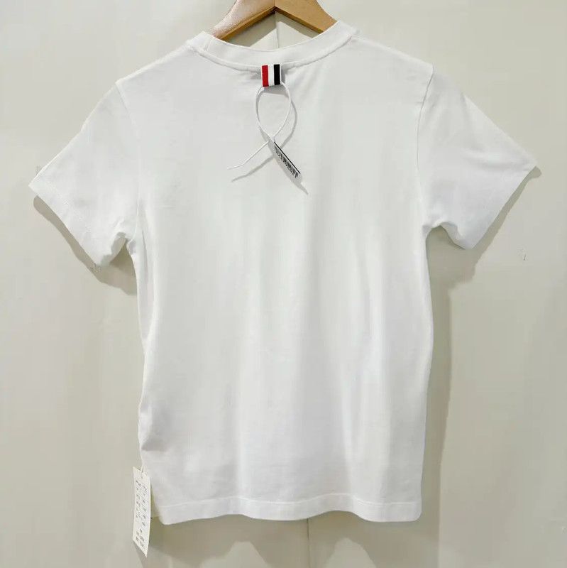 Thom Browne Thom Browne Short Sleeve White Cotton Tee 0089 Size XXS / US 00 / IT 34 - 6 Thumbnail