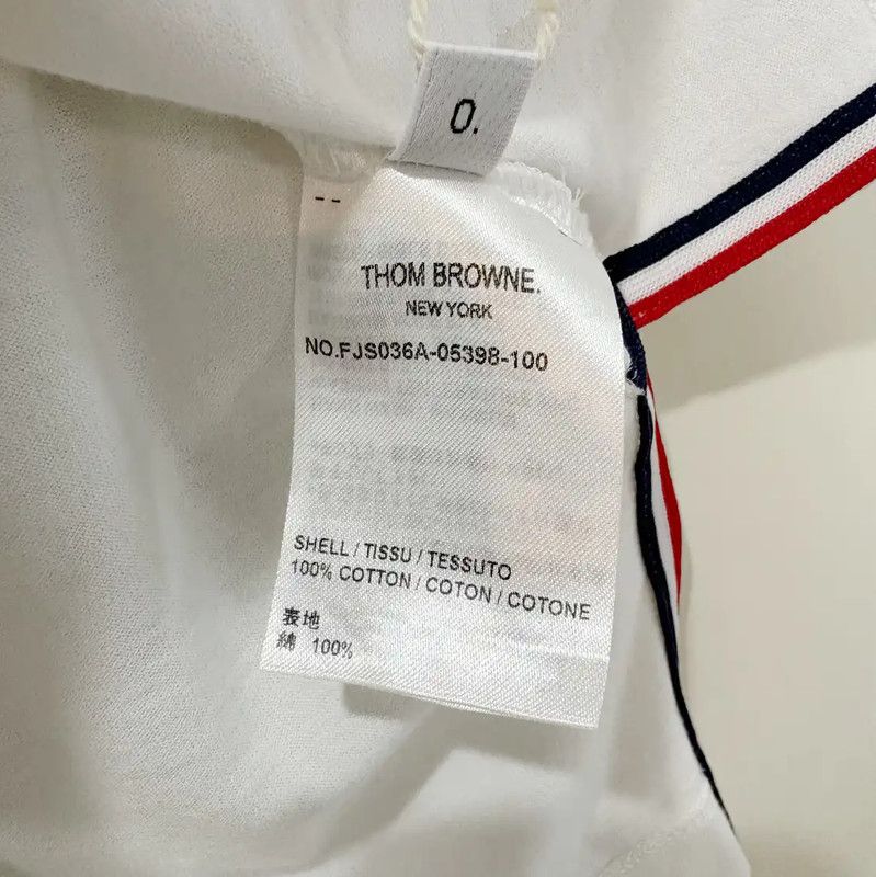 Thom Browne Thom Browne Short Sleeve White Cotton Tee 0089 Size XXS / US 00 / IT 34 - 5 Thumbnail