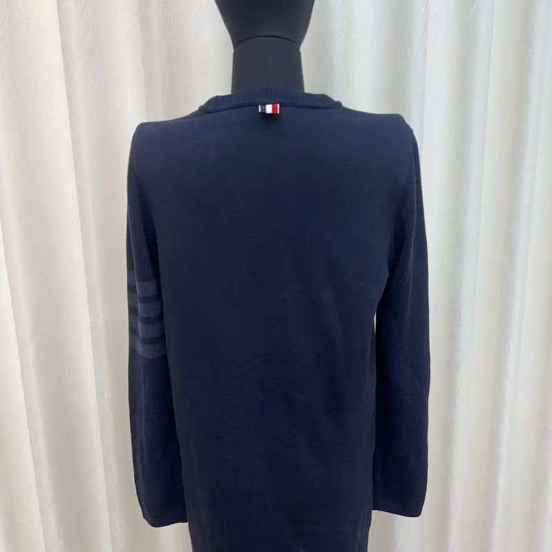 Thom Browne Thom Browne Navy Cotton Dress for Women 0089 Size S / US 4 / IT 40 - 3 Thumbnail