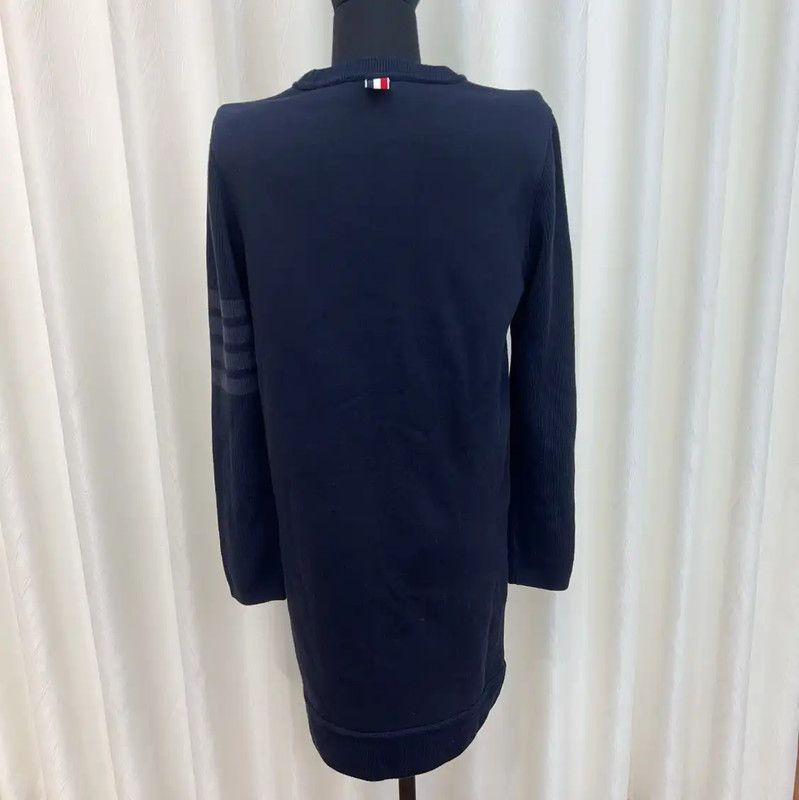 Thom Browne Thom Browne Navy Cotton Dress for Women 0089 Size S / US 4 / IT 40 - 4 Thumbnail