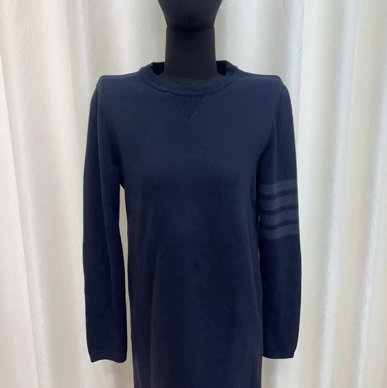 Thom Browne Thom Browne Navy Cotton Dress for Women 0089 Size S / US 4 / IT 40 - 2 Thumbnail