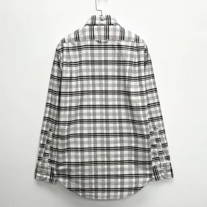 Thom Browne Thom Browne Gray Plaid Cotton Blend Shirt 0089 Size S / US 4 / IT 40 - 2 Thumbnail