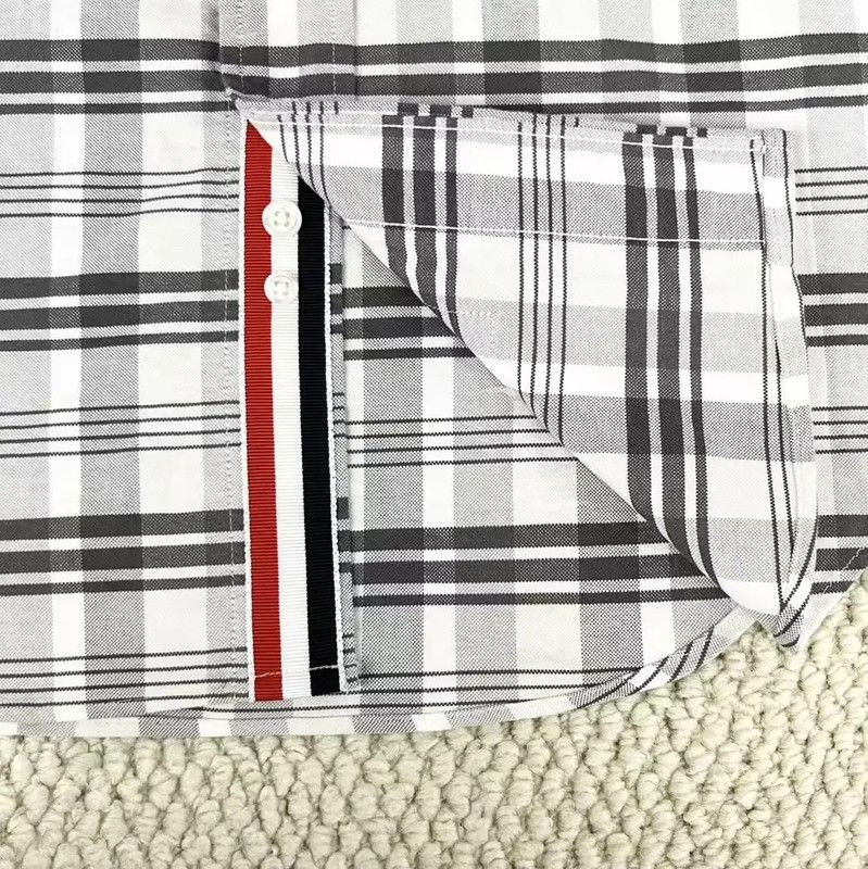 Thom Browne Thom Browne Gray Plaid Cotton Blend Shirt 0089 Size S / US 4 / IT 40 - 5 Thumbnail