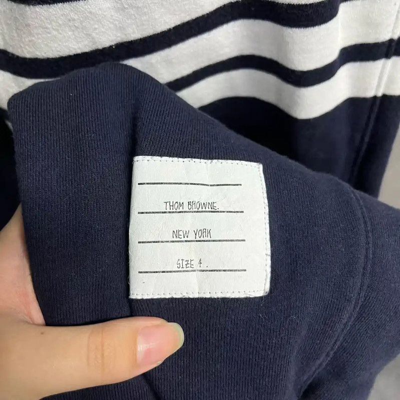 Thom Browne Thom Browne Women's Navy Cotton Relaxed Pants 0089 Size 23" - 4 Thumbnail