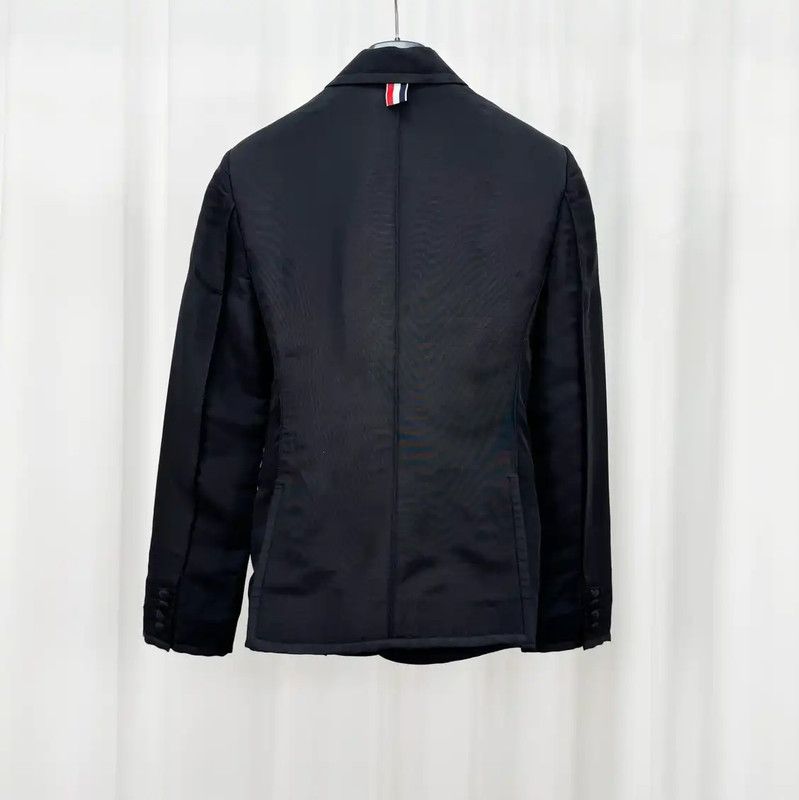 Thom Browne Thom Browne Women's Black Silk Logo Jacket 0089 Size M / US 6-8 / IT 42-44 - 2 Thumbnail