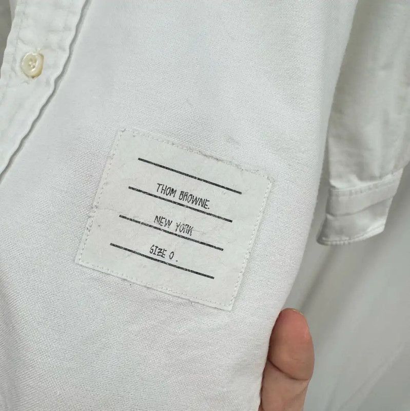 Thom Browne Thom Browne White Cotton Long Sleeve Shirt 0089 Size M / US 6-8 / IT 42-44 - 6 Thumbnail