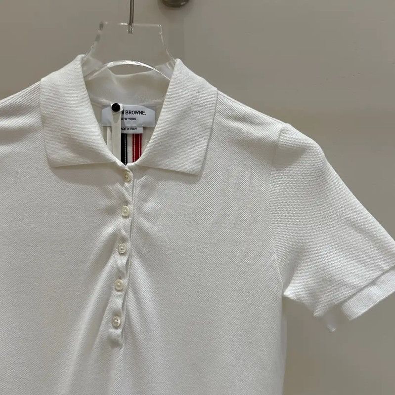 Thom Browne Thom Browne White Striped Cotton Dress for Women 0089 Size S / US 4 / IT 40 - 3 Thumbnail