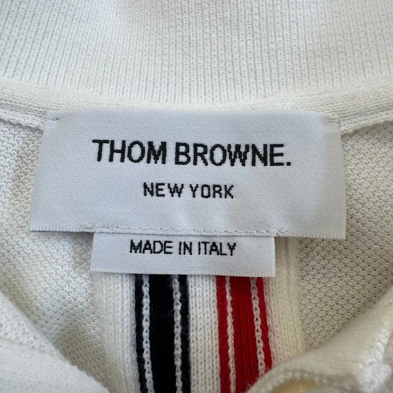 Thom Browne Thom Browne White Striped Cotton Dress for Women 0089 Size S / US 4 / IT 40 - 5 Thumbnail