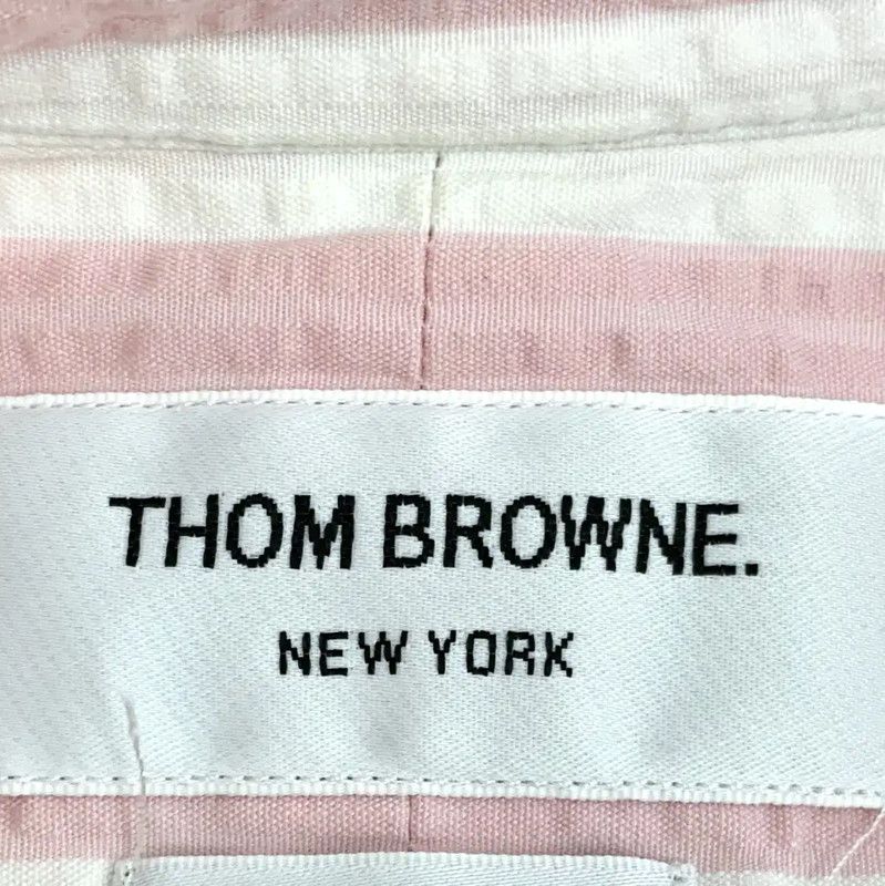 Thom Browne Thom Browne Pink Striped Cotton Short Sleeve Shirt 0089 Size S / US 4 / IT 40 - 6 Thumbnail