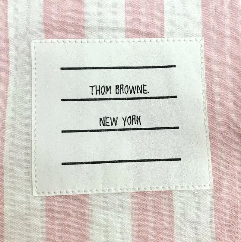 Thom Browne Thom Browne Pink Striped Cotton Short Sleeve Shirt 0089 Size S / US 4 / IT 40 - 5 Thumbnail