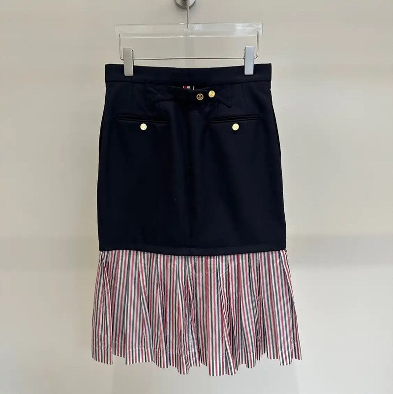 Thom Browne Thom Browne Black Striped Mid-Length Skirt 0089 Size 23" - 4 Thumbnail