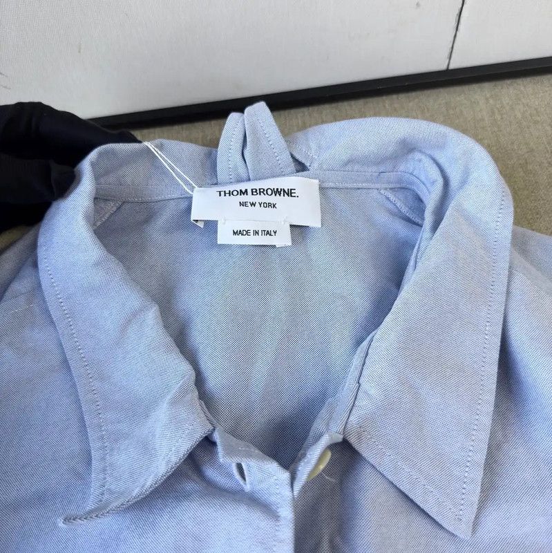 Thom Browne Thom Browne Stylish Blue Short Sleeve Blouse 0089 Size M / US 6-8 / IT 42-44 - 8 Thumbnail