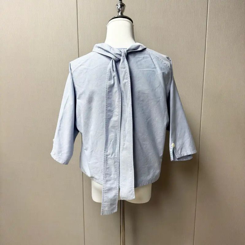 Thom Browne Thom Browne Stylish Blue Short Sleeve Blouse 0089 Size M / US 6-8 / IT 42-44 - 2 Thumbnail