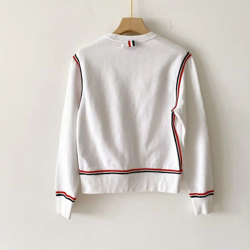 Thom Browne Thom Browne White Cotton Long Sleeve Sweatshirt 0089 Size M / US 6-8 / IT 42-44 - 2 Thumbnail