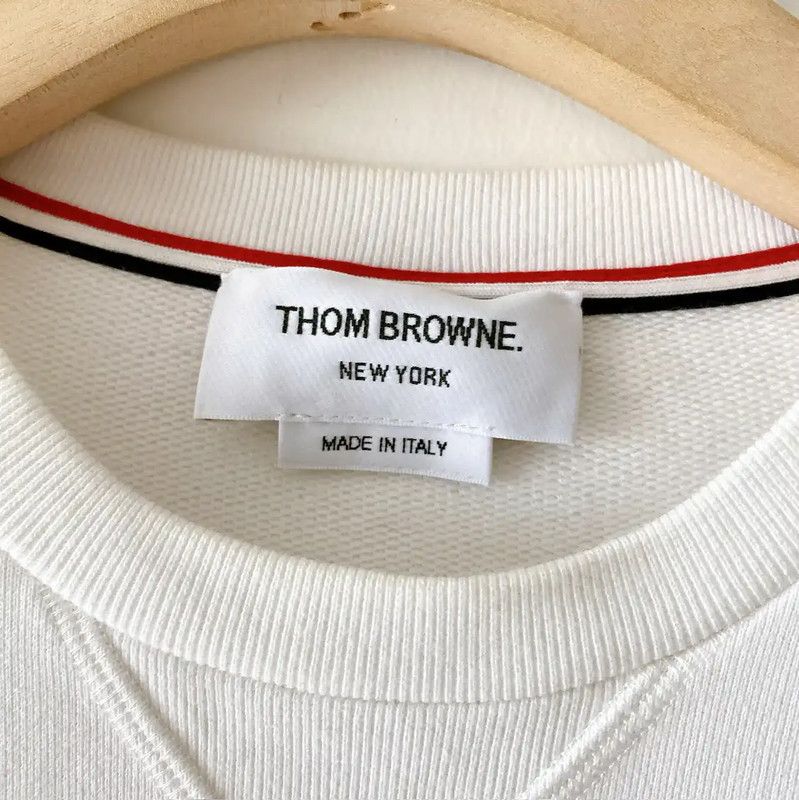 Thom Browne Thom Browne White Cotton Long Sleeve Sweatshirt 0089 Size M / US 6-8 / IT 42-44 - 7 Thumbnail