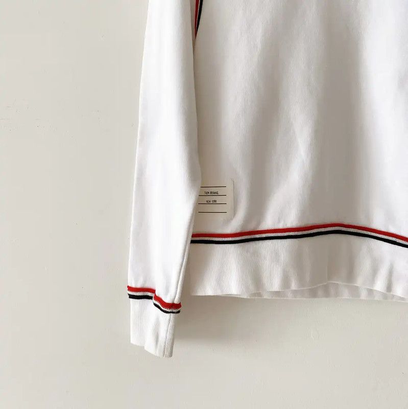 Thom Browne Thom Browne White Cotton Long Sleeve Sweatshirt 0089 Size M / US 6-8 / IT 42-44 - 4 Thumbnail