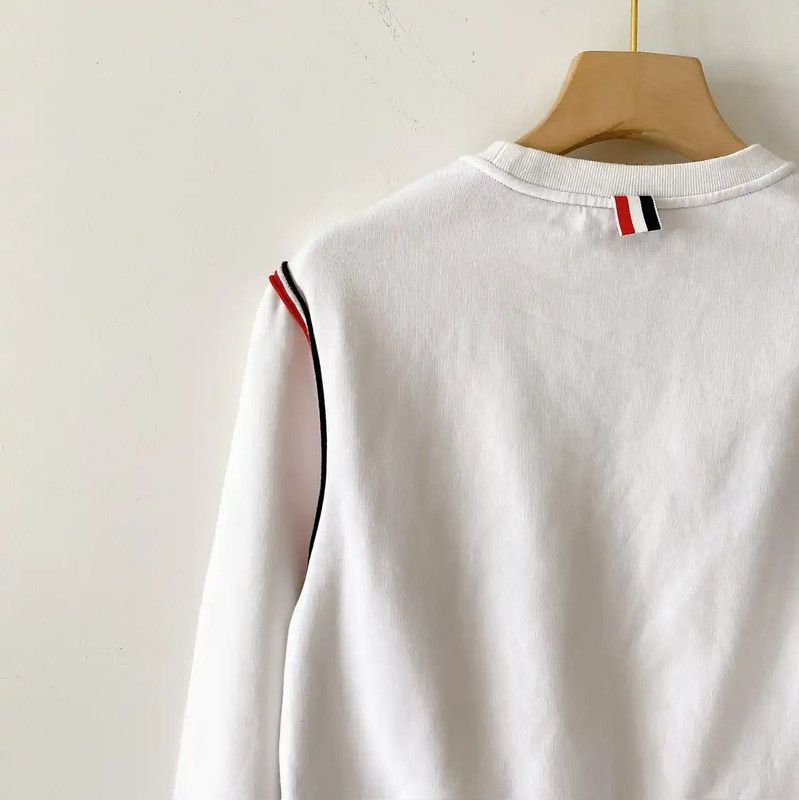 Thom Browne Thom Browne White Cotton Long Sleeve Sweatshirt 0089 Size M / US 6-8 / IT 42-44 - 6 Thumbnail