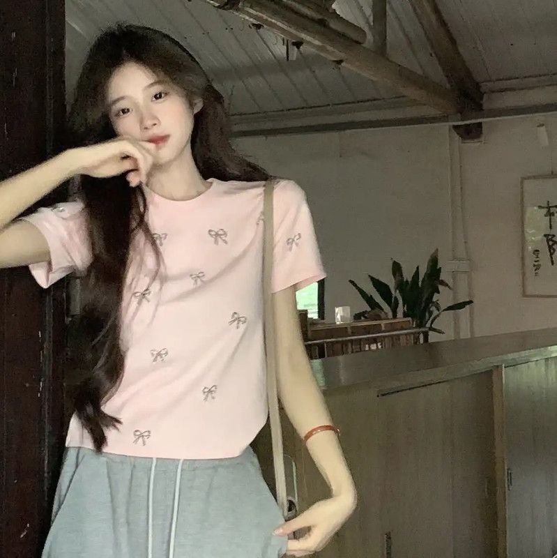 Thom Browne Thom Browne Pink Logo Short Sleeve T-Shirt 0089 Size S / US 4 / IT 40 - 6 Thumbnail