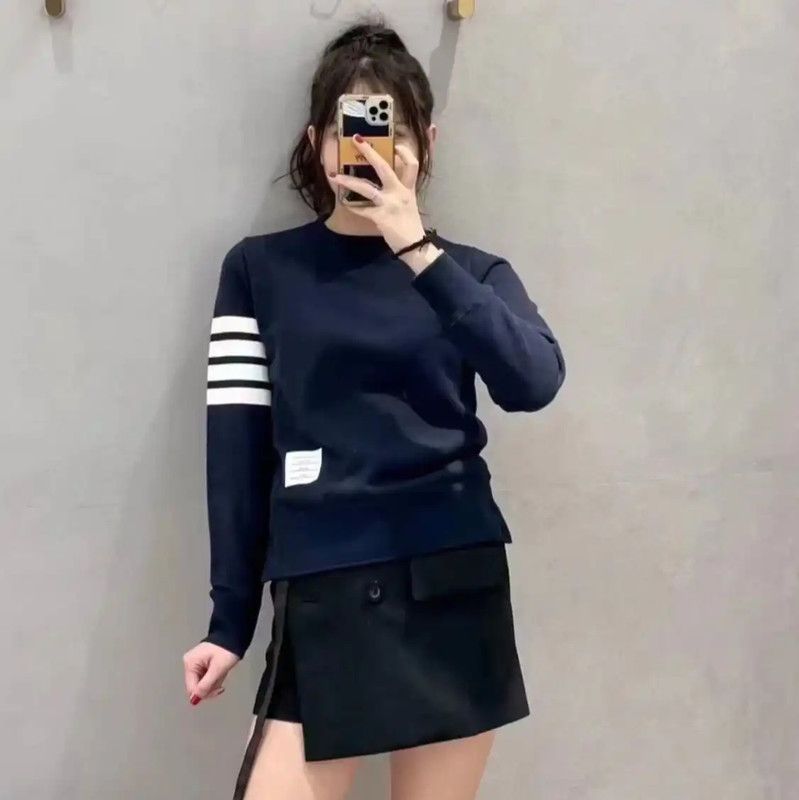 Thom Browne Thom Browne Navy Cotton Women's Sweatshirt 0089 Size S / US 4 / IT 40 - 10 Thumbnail