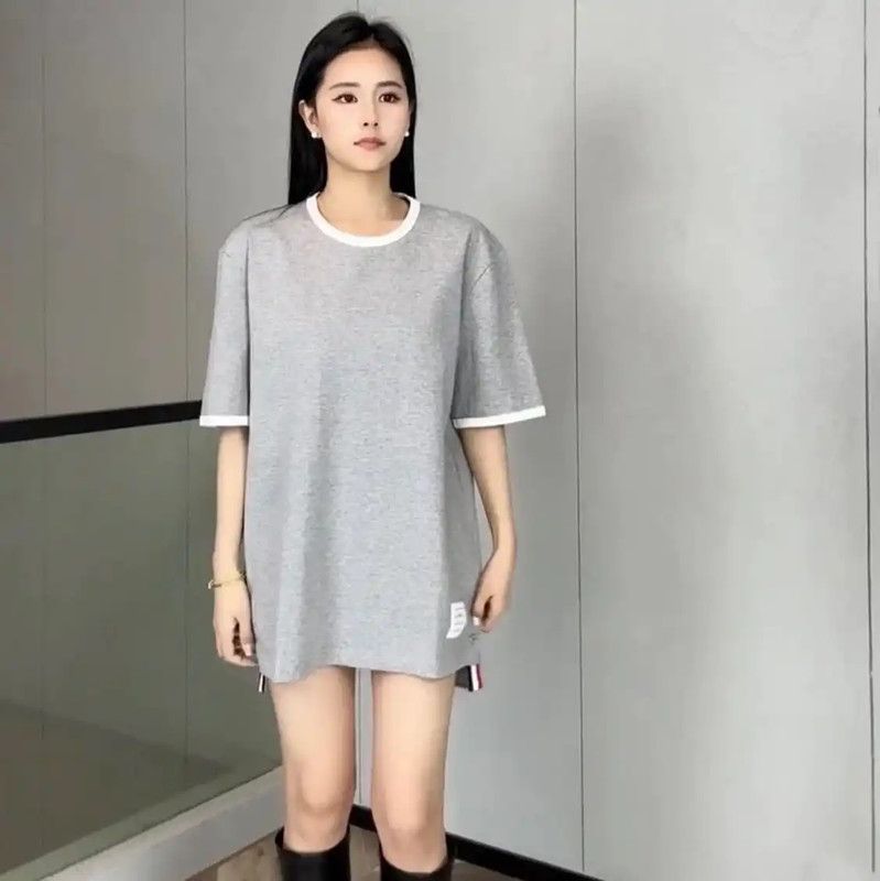 Thom Browne Thom Browne Gray Cotton Women's T-Shirt 0089 Size S / US 4 / IT 40 - 9 Thumbnail