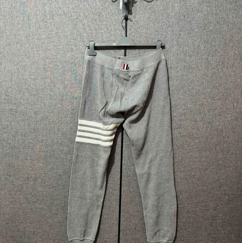 Thom Browne Thom Browne Gray Striped Logo Casual Pants 0089 Size 23" - 2 Thumbnail