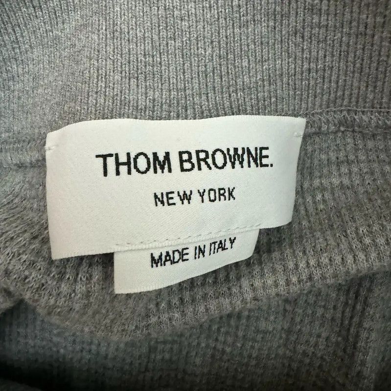 Thom Browne Thom Browne Gray Striped Logo Casual Pants 0089 Size 23" - 3 Thumbnail