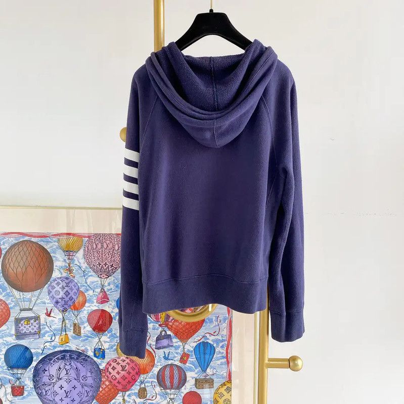 Thom Browne Thom Browne Blue Cotton Long Sleeve Hoodie 0089 Size XS / US 0-2 / IT 36-38 - 2 Thumbnail